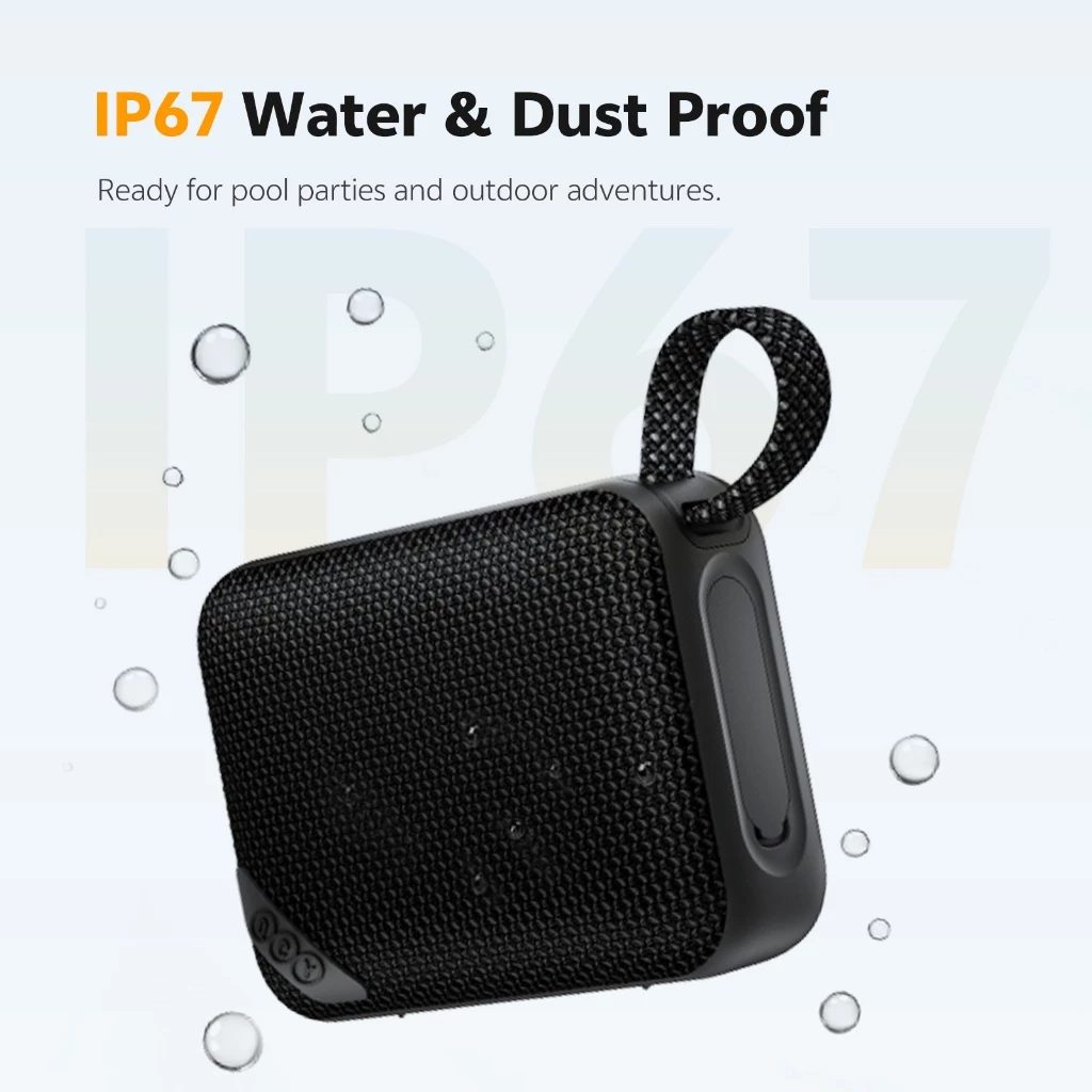 QCY SP2 Grey - Pocket Size IP67 RGB BT Speaker Deep Punch Bass TWS ...